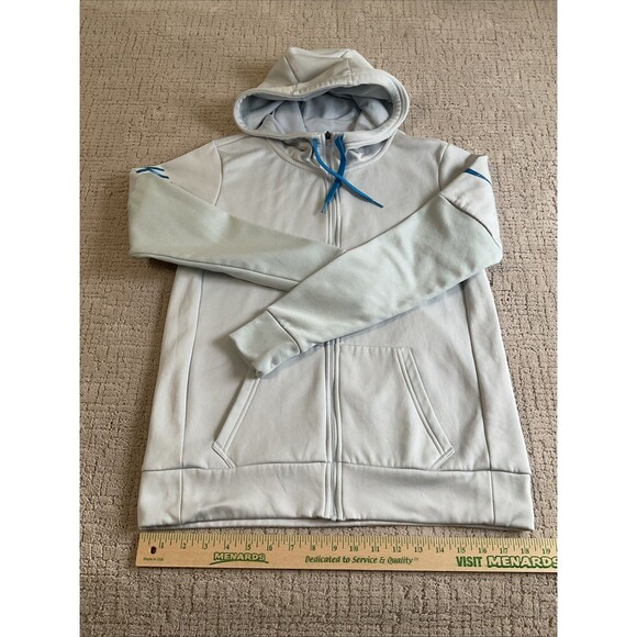 Nike Dri Fit Women’s Light Blue Hoodie Sweatshirt Zip Jacket Size S Platinum - Picture 1 of 11